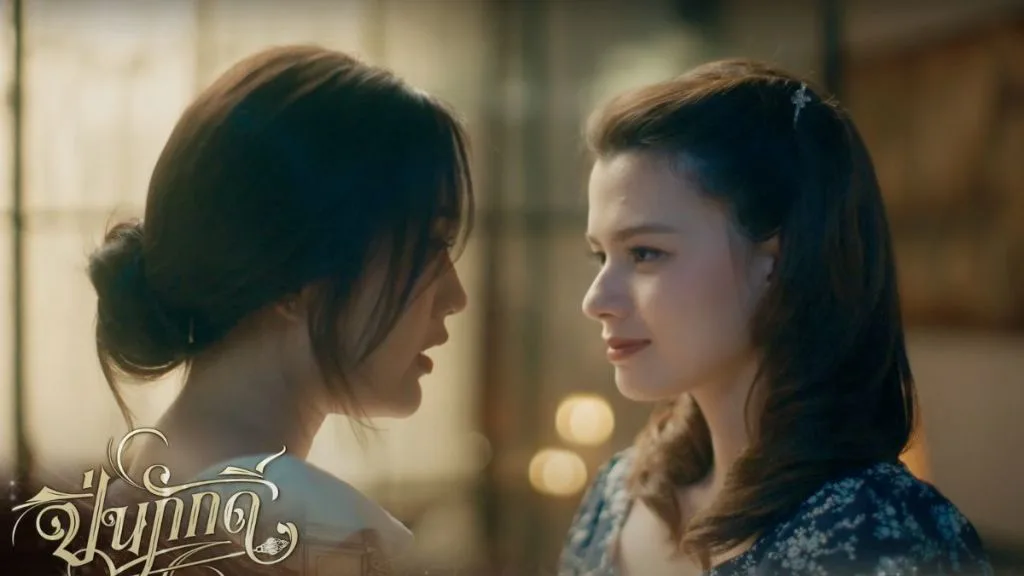 Freen Sarocha and Becky Armstrong as Pin and Anin in The Loyal Pin, a Thai sapphic period drama set in the 1950s.